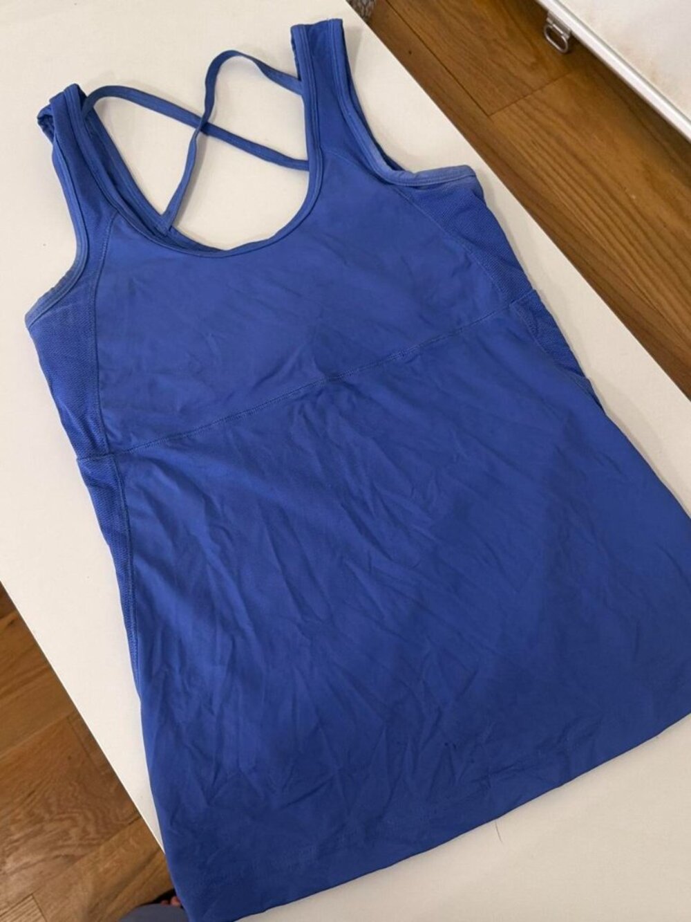 Blue racerback tank top